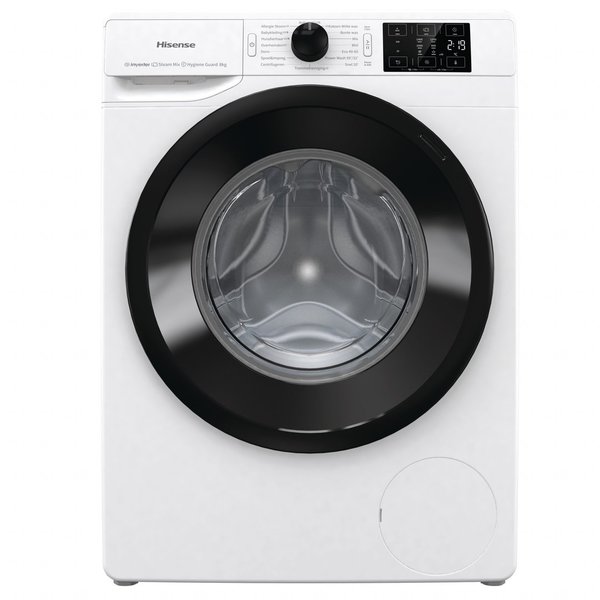Hisense WFGE801439VMQ wasmachine 8kg stoomfunctie met 5 jaar garantie