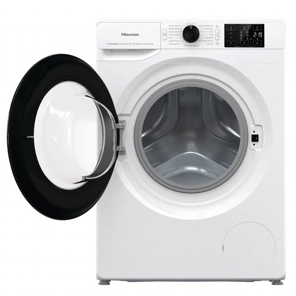 Hisense WFGE801439VMQ wasmachine 8kg stoomfunctie met 5 jaar garantie