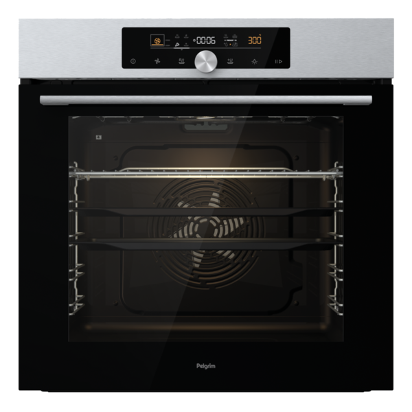 Pelgrim OP560RVS Multifunctionele oven met pyrolysefunctie, nis 60 cm