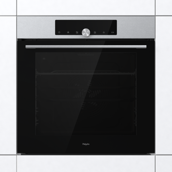 Pelgrim OP560RVS Multifunctionele oven met pyrolysefunctie, nis 60 cm