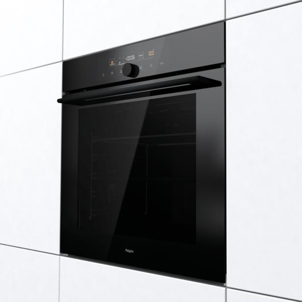 pelgrim O500ZWA Multifunctionele oven, nis 60 cm, zwart, 77 ltr, turbo hetelucht